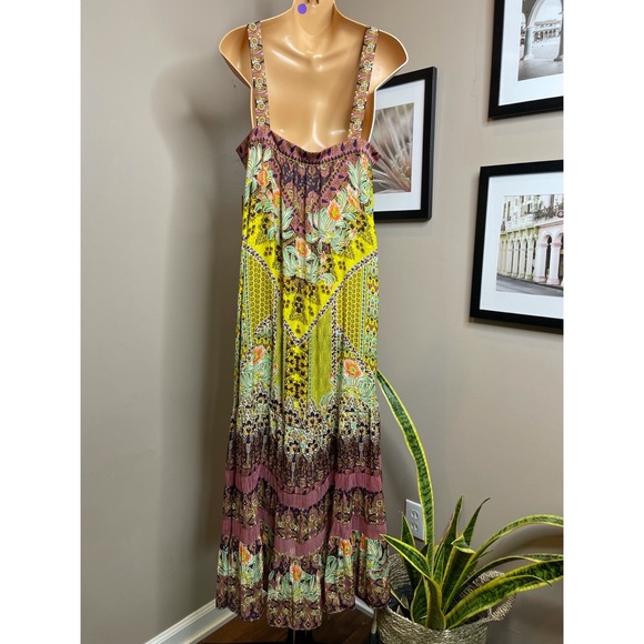 Anthropologie Floral Maxi Dress - Yellow and Purple - Picture 10 of 11